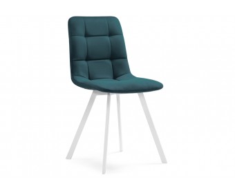 Стул на металлокаркасе Чилли морская волна / белый каркас