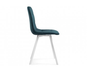 Стул на металлокаркасе Чилли морская волна / белый каркас