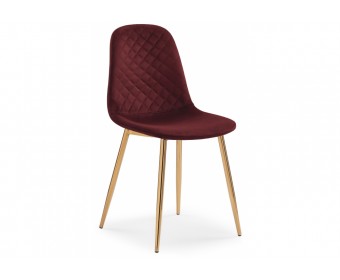 Стул на металлокаркасе Dabl wine red / gold