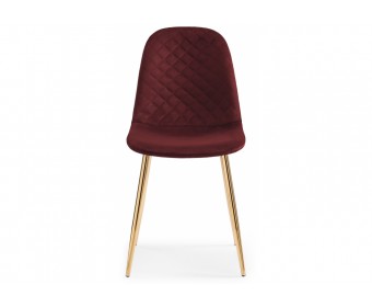 Стул на металлокаркасе Dabl wine red / gold