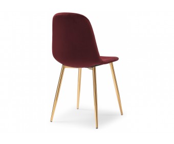Стул на металлокаркасе Dabl wine red / gold