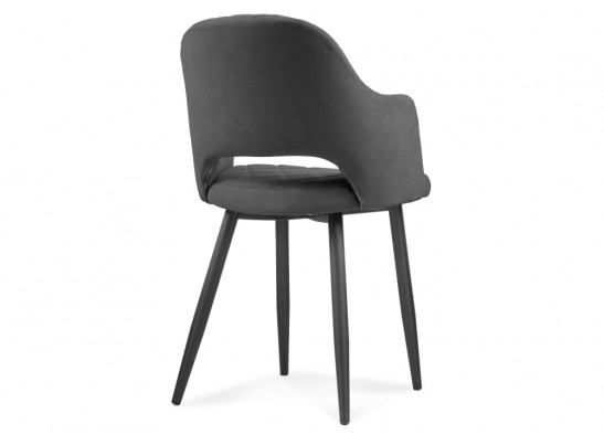 Стул на металлокаркасе Гутрид ромбы спереди темно-серый / черный в Ростове-на-Дону