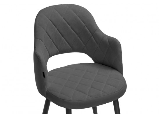 Стул на металлокаркасе Гутрид ромбы спереди темно-серый / черный в Ростове-на-Дону