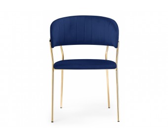 Стул на металлокаркасе Kamelia dark blue / gold