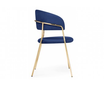 Стул на металлокаркасе Kamelia dark blue / gold