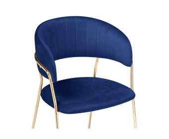 Стул на металлокаркасе Kamelia dark blue / gold