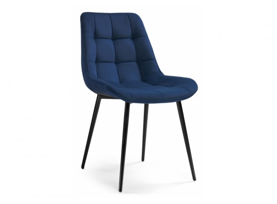 Стул на металлокаркасе Келми микровелюр темно-синий / черный глянец в Ростове-на-Дону