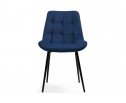 Стул на металлокаркасе Келми микровелюр темно-синий / черный глянец в Ростове-на-Дону