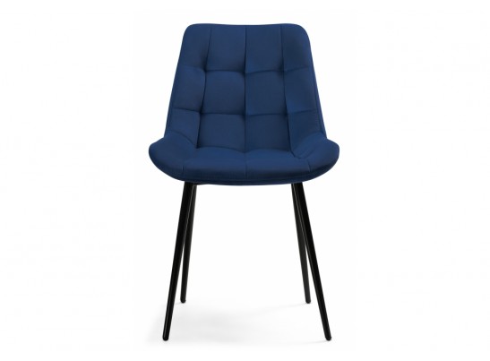 Стул на металлокаркасе Келми микровелюр темно-синий / черный глянец в Ростове-на-Дону