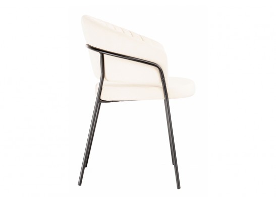 Стул на металлокаркасе Лео белый Brendy Milk 02 / черный