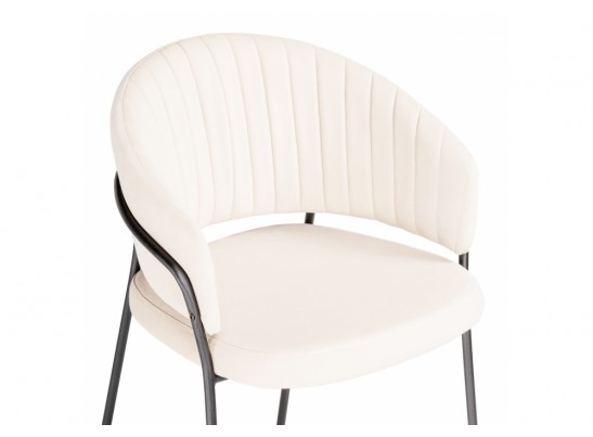 Стул на металлокаркасе Лео белый Brendy Milk 02 / черный