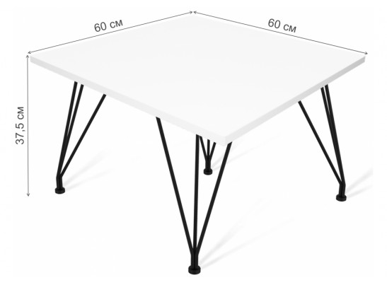 Журнальный столик Sheffilton SHT-TU29/H36/ЛДСП 60/60 белый / черный муар в Ростове-на-Дону