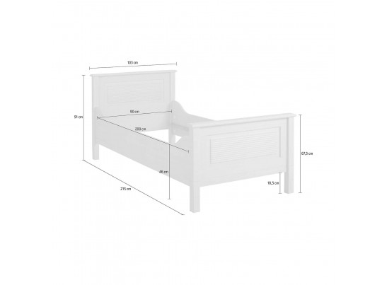 Кровать "Рауна" 90*200 (белый воск УКВ)