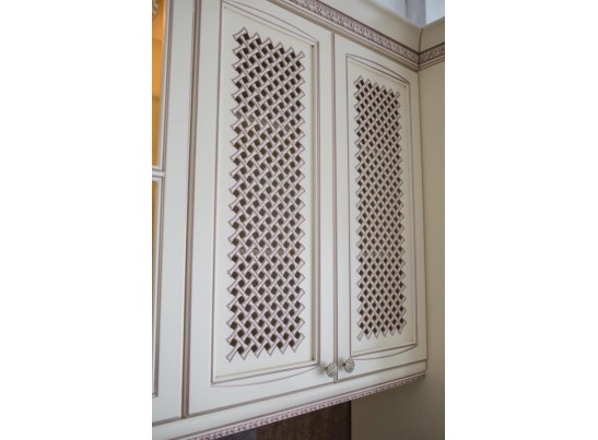 Кухня Афина 25 (4,7 м) крем/фиолетовая патина