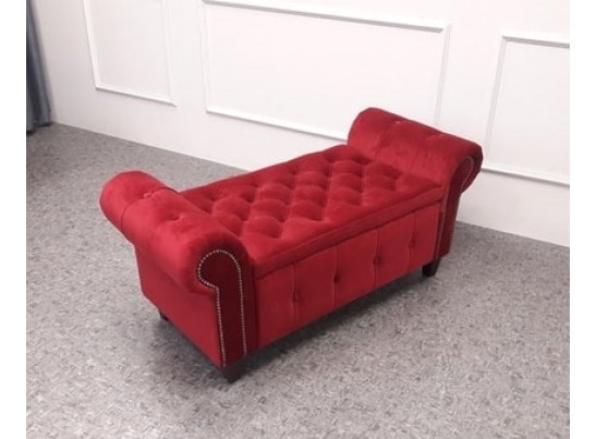 Банкетка Мия с локтями в каретной стяжке