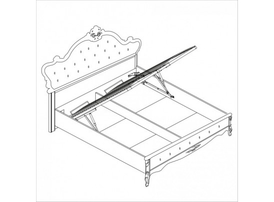 Кровать двуспальная с подъемным механизмом Мишель, белая