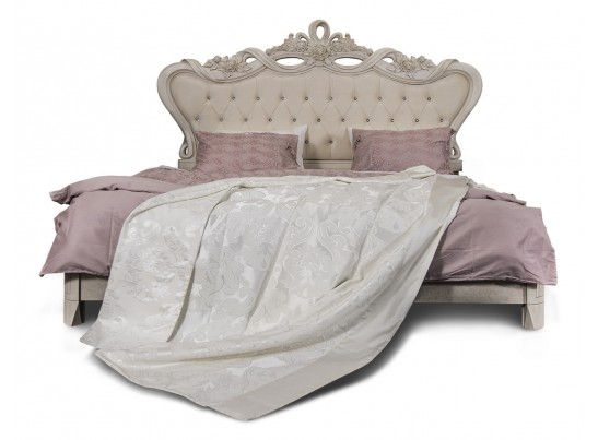 Кровать с мягким изголовьем "Афина" крем корень