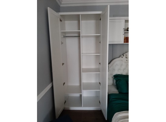 Шкаф детский 2-створчатый без зеркал Мишель, белый матовый