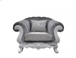 Кресло Лорена белый матовый БП (ткань: благородный серый)