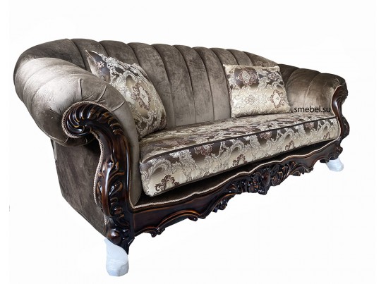 Диван трехместный Лорена орех матовый БП (ткань: Турин)