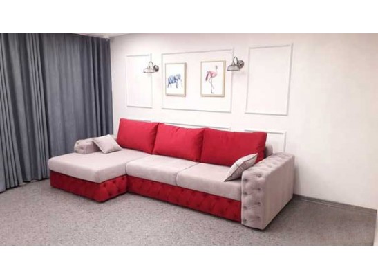 Диван Райли NEW с оттоманкой, змейка+ППУ локоть в оттоманке