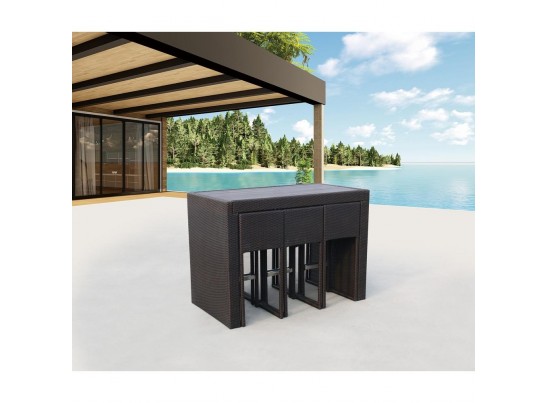 Барный комплект плетеной мебели T390AD/Y390A-W63_6Pcs Brown в Ростове-на-Дону