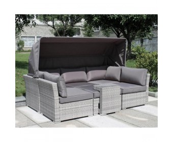Диван-трансформер из искусственного ротанга AFM-320G Grey