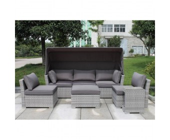 Диван-трансформер из искусственного ротанга AFM-320G Grey