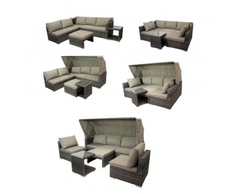 Диван-трансформер из искусственного ротанга AFM-320G Grey