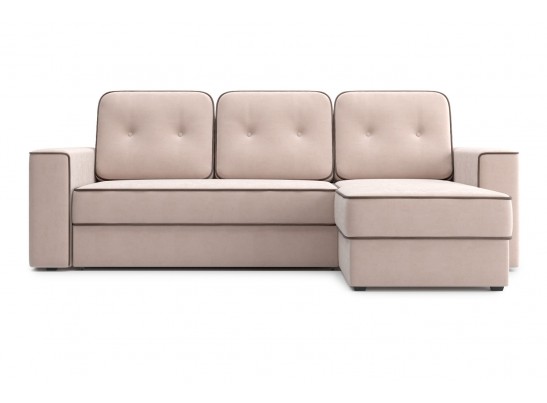 Угловой диван-кровать Астон, Бежевый-коричневый