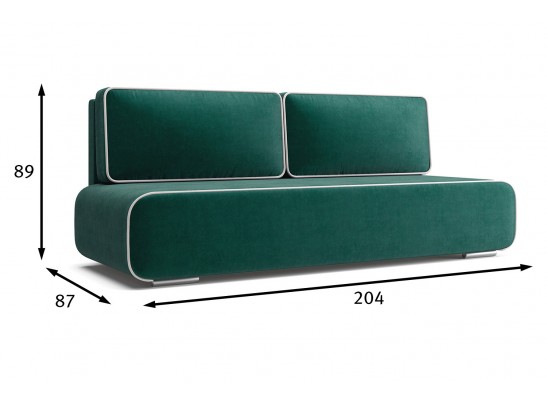 Диван прямой Уно, Изумрудный