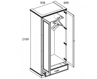 Шкаф 2DG1S TOSCANA NEW