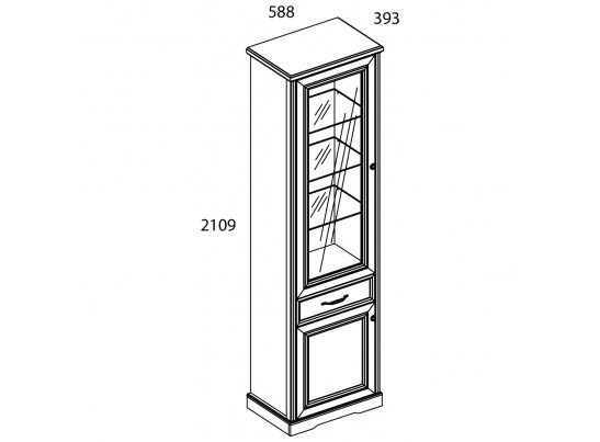 Шкаф с витриной 1V1D1S TOSCANA в Ростове-на-Дону