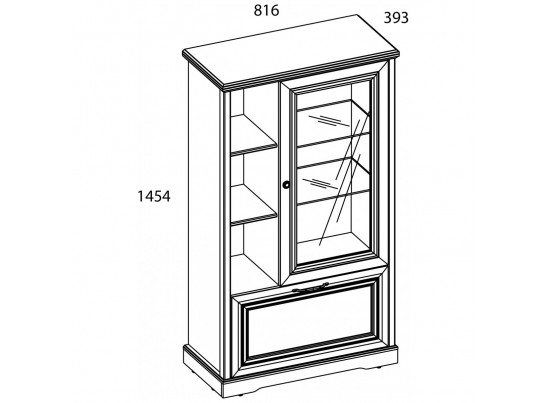 Шкаф с витриной 1V1D3N TOSCANA