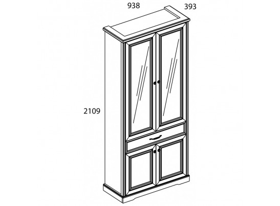 Шкаф с витриной 2V2D1S TOSCANA в Ростове-на-Дону