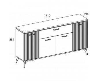 VINATI, Тумба 4D1S. Цвет ПЕРСИДСКИЙ ЖЕМЧУГ/ АМАРОК