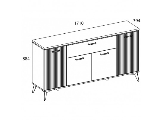 VINATI, Тумба 4D1S. Цвет ПЕРСИДСКИЙ ЖЕМЧУГ/ АМАРОК