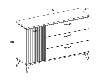 VINATI, Тумба 1D3S. Цвет ПЕРСИДСКИЙ ЖЕМЧУГ/ АМАРОК