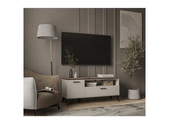 VINATI, Тумба RTV 1D1SN. Цвет ПЕРСИДСКИЙ ЖЕМЧУГ/ АМАРОК