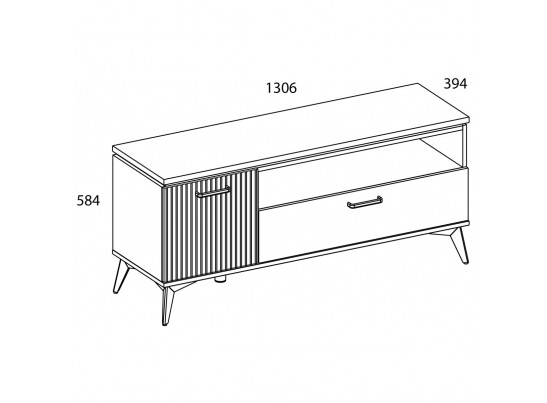 VINATI, Тумба RTV 1D1SN. Цвет ПЕРСИДСКИЙ ЖЕМЧУГ/ АМАРОК