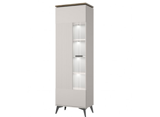 VINATI, Шкаф с витриной 1V. Цвет ПЕРСИДСКИЙ ЖЕМЧУГ/ АМАРОК