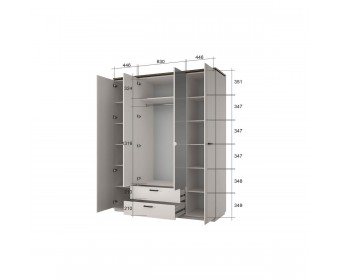 VINATI, Шкаф 4DG2S Z. Цвет ПЕРСИДСКИЙ ЖЕМЧУГ/ АМАРОК