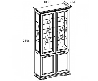 SEVILLA, Шкаф с витриной 2V2D. Цвет БЕЛЫЙ