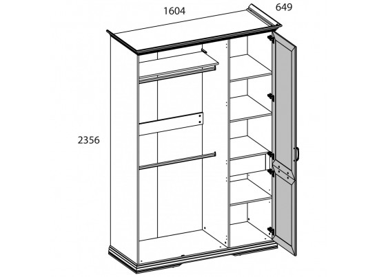 SEVILLA, Корпус шкафа 3DG. Цвет БЕЛЫЙ
