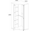 Шкаф угловой 2D, MAGELLAN, цвет Сосна винтаж