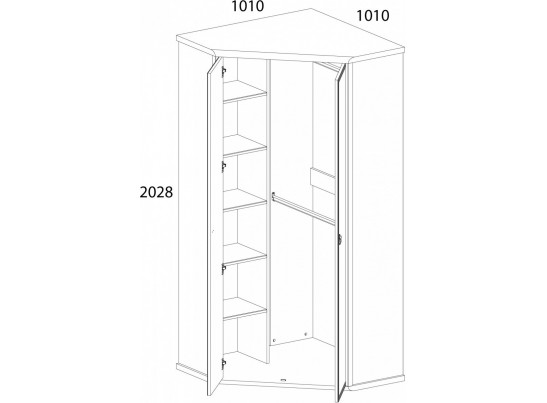 Шкаф угловой 2D, MAGELLAN, цвет Сосна винтаж