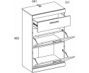 Тумба для обуви 2D1S, OSKAR , цвет дуб Санремо
