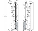 Шкаф-витрина 1D1V OSKAR , цвет дуб Санремо