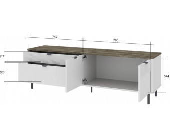 SIMPLE, Тумба RTV 2D2S. Цвет БЕЛЫЙ / МОНТЕ / ДЖЕЛАТО