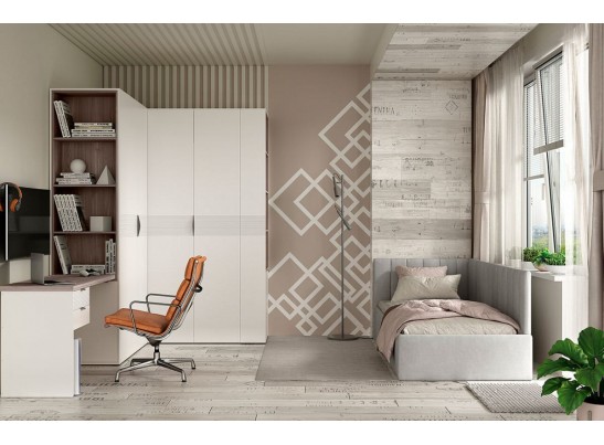 SIMPLE, Стол письменный 2S. Цвет БЕЛЫЙ / МОНТЕ / ДЖЕЛАТО